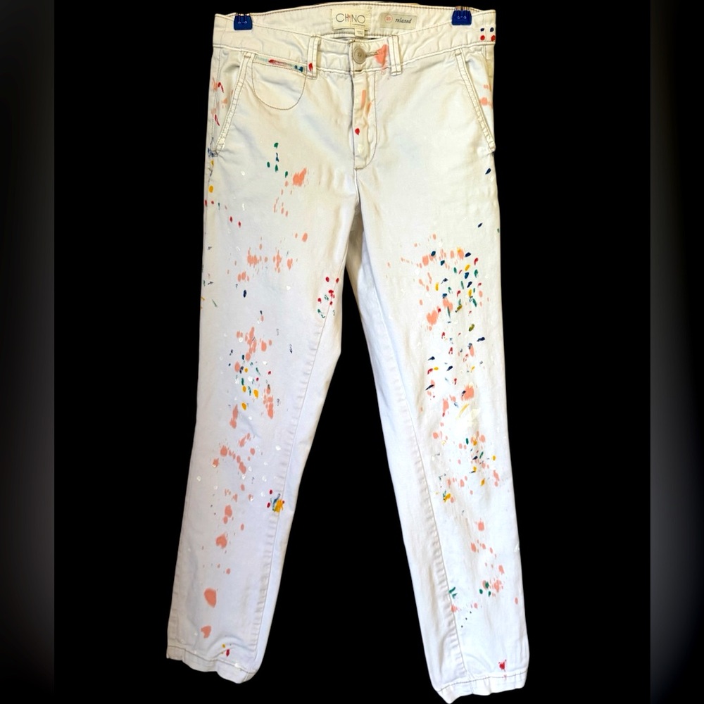 Anthropologie Splatter Chinos Sz-25